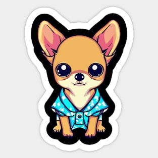 chihuahua dog pet portrait illustration Sticker